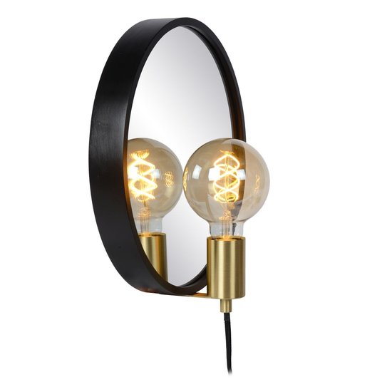 Mooi reflecterende zwarte spiegellamp E27