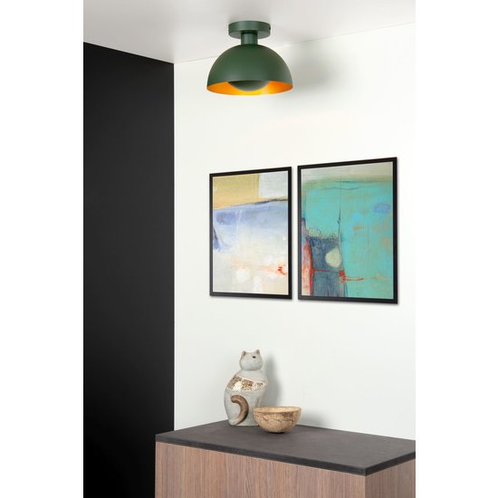 Groene plafondlamp met een tikkeltje retro en een vleugje modern 25 cm E27