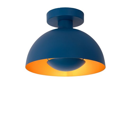 Blauwe plafondlamp met een tikkeltje retro en een vleugje modern 25 cm E27