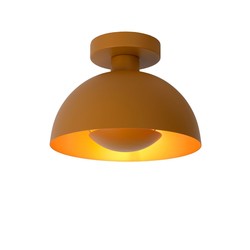 Okergele plafondlamp met tikkeltje retro vleugje modern 25 cm E27