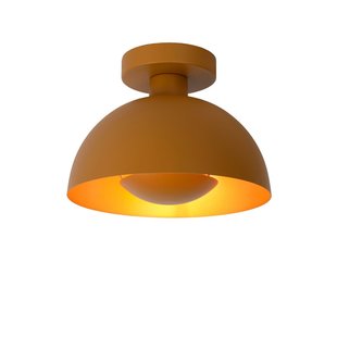 Okergele plafondlamp met tikkeltje retro vleugje modern 25 cm E27