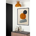Okergele plafondlamp met tikkeltje retro vleugje modern 25 cm E27