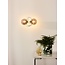 Retro wall lamp classy 2-sphere matt gold/brass G9