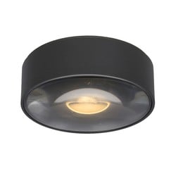 Plafón de diseño circular 10 cm 6W 3000K IP65 negro