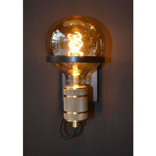 Elegante aplique de pared simple clásico negro 17,7 cm E27