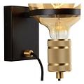 Elegante aplique de pared simple clásico negro 17,7 cm E27