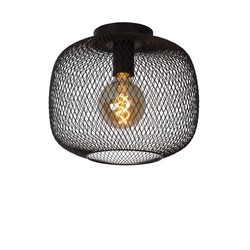 Spherical black vintage ceiling lamp 30 cm E27