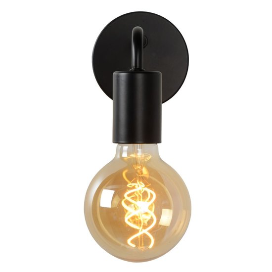 Eenvoudig  wandlamp E27 zwart