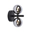 Retro, classy black 2-sphere wall lamp G9