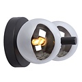 Retro, classy black 2-sphere wall lamp G9