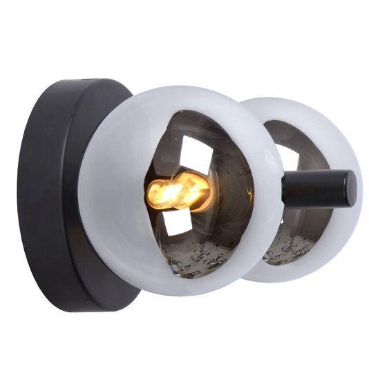 Retro, klassevolle zwarte 2-bol wandlamp G9