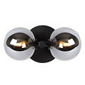 Retro, classy black 2-sphere wall lamp G9