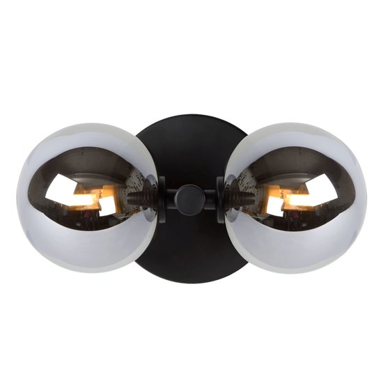Retro, classy black 2-sphere wall lamp G9