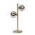 Retro table lamp, classy 2-sphere matt gold/brass G9