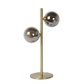 Retro-Tischleuchte, edle 2-Kugel matt gold/Messing G9