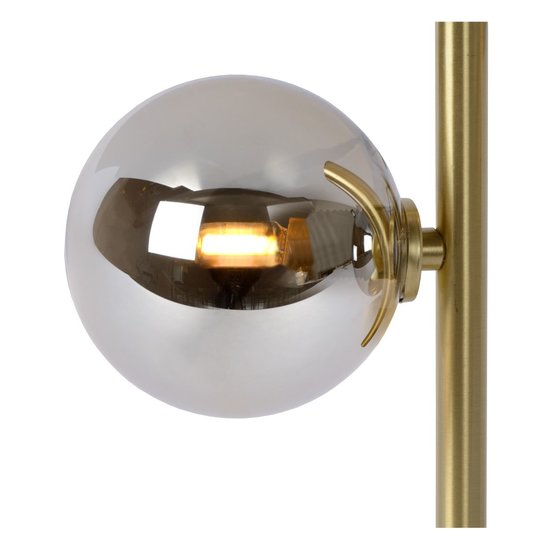Retro-Tischleuchte, edle 2-Kugel matt gold/Messing G9