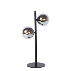 Lampe de table rétro noire, chic 2 sphères G9