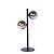 Lampe de table rétro noire, chic 2 sphères G9