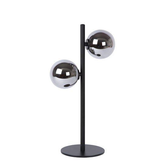 Schwarze Retro-Tischlampe, edle 2-Kugel-G9-Leuchte