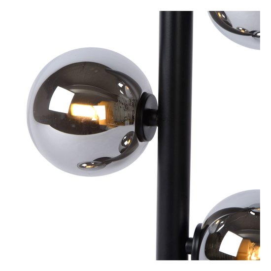 Schwarze Retro-Tischlampe, edle 2-Kugel-G9-Leuchte