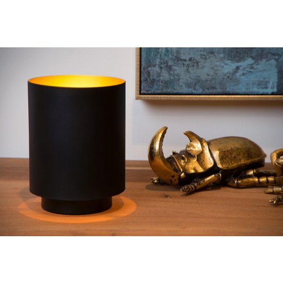 schwarz moderne und schlichte Tischlampe 12 cm E14