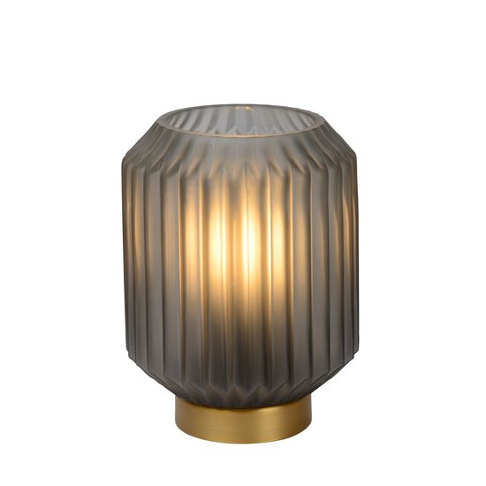 Mattgraue nostalgische und stilvolle Tischleuchte 13 cm E14