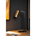 Tischlampe schwarz und gold mit GU10 Spot verstellbar