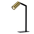 Tischlampe schwarz und gold mit GU10 Spot verstellbar