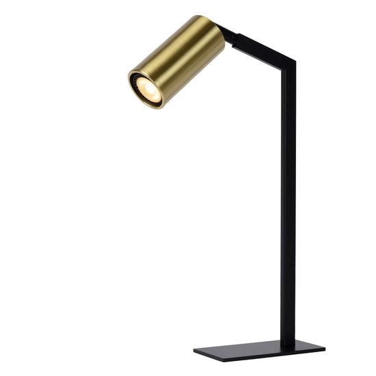 Table lamp black and gold with GU10 spot adjustable