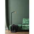 Adjustable black and brass floor lamp with spot GU10