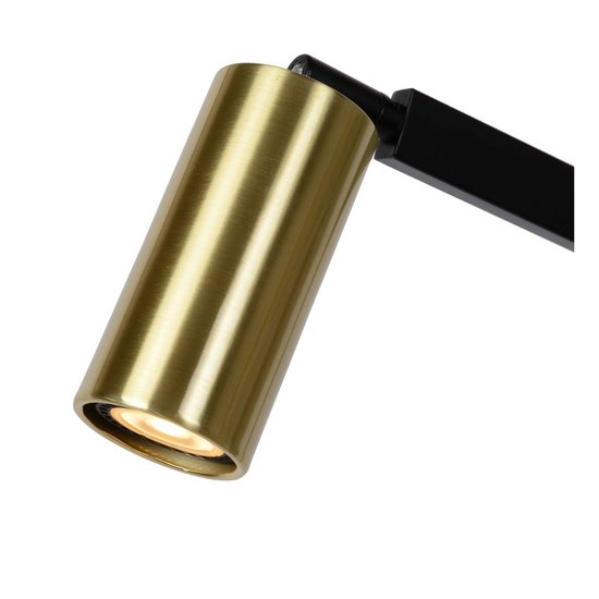 Adjustable black and brass floor lamp with spot GU10