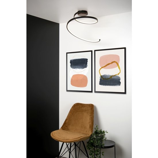 Mooi spiraalvormig zwart plafondlamp 46 cm 24W 3000K 3StepDim