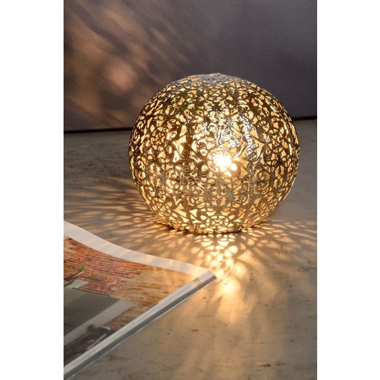 Gracefully spherical elegant table lamp 14.5 cm G9 silver