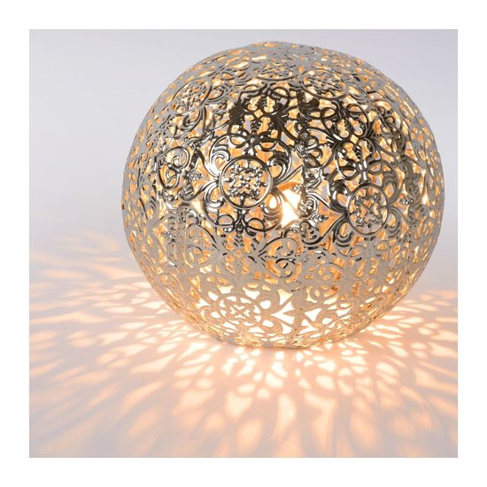 Gracefully spherical elegant table lamp 14.5 cm G9 silver