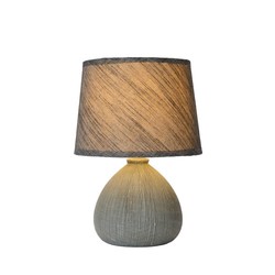 Lampe à poser simple et champêtre grise 18 cm E14