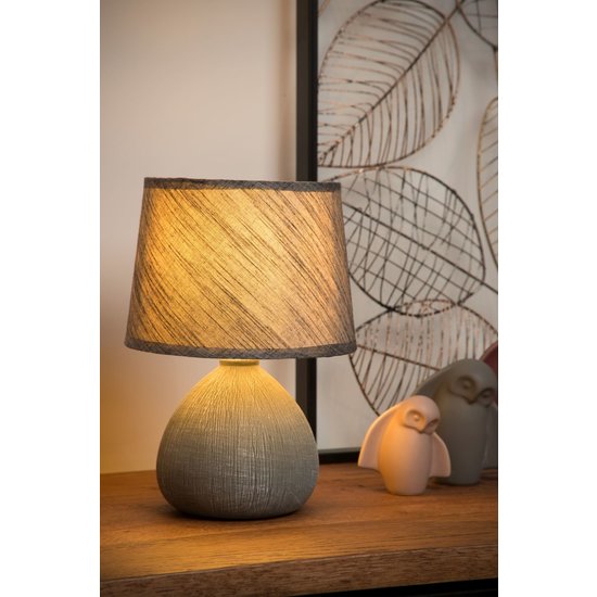 Graue einfache und ländliche Tischlampe 18 cm E14