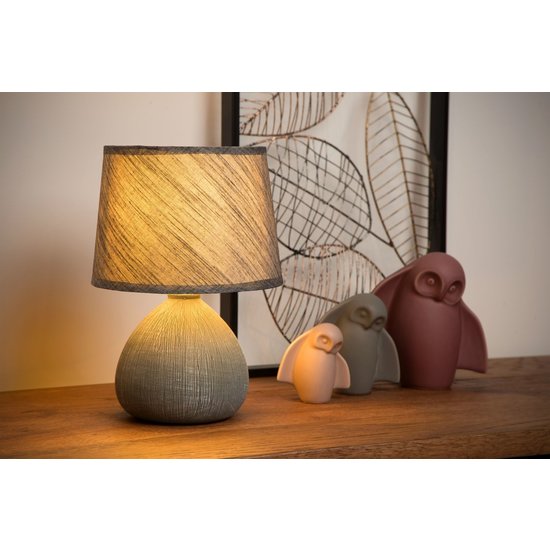 Graue einfache und ländliche Tischlampe 18 cm E14
