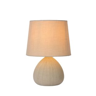 Schlichte und ländliche beige Tischlampe 18 cm E14