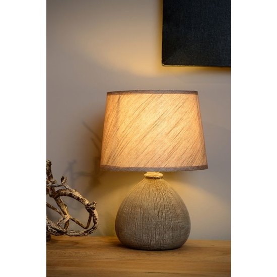 Bruine landelijke en simpele tafellamp 18 cm E14