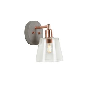 Koper en glas stijlvolle wandlamp 13 cm E14