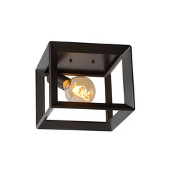 Industrielle Würfel-Deckenlampe aus grauem Metall E27