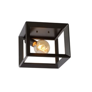 Industriële kubus grijs metalen plafondlamp E27