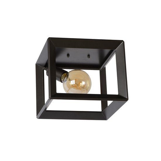 Industrial cube gray metal ceiling lamp E27