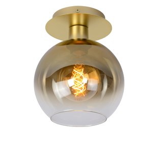 Warm retro matt gold/brass ceiling lamp E27
