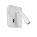 Sleek, simple white bedside lamp LED 4W 3000K USB