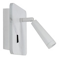 Sleek, simple white bedside lamp LED 4W 3000K USB