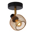 Wandspot draaibaar en retro look mat goud/messing E14