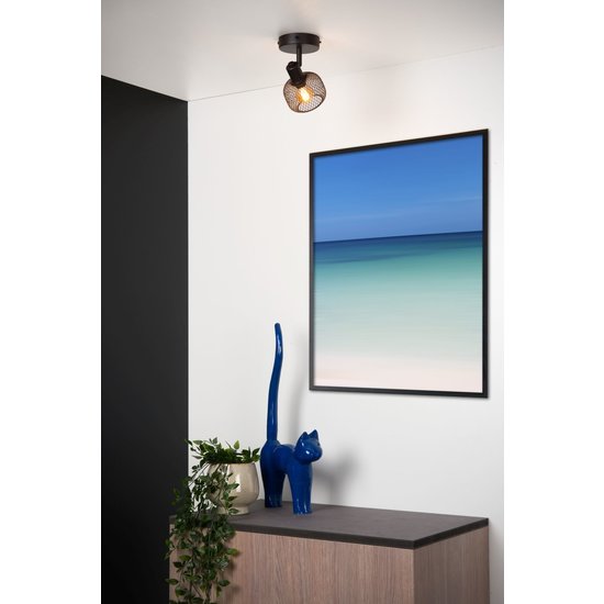 Spot mural orientable noir look rétro E14