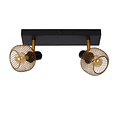 Rotatable and retro look matte gold / brass ceiling spot 2xE14