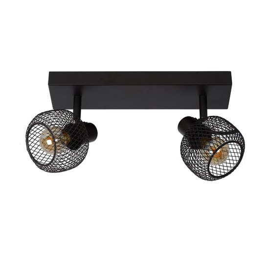 Spot plafond noir rotatif look rétro 2xE14